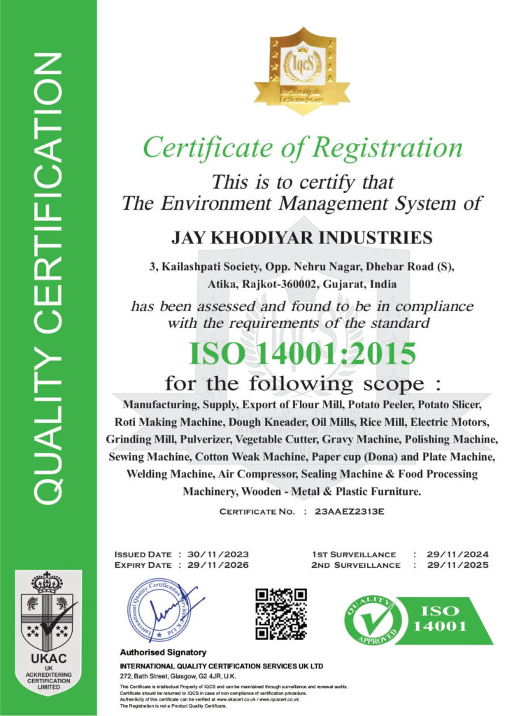 Certificate of Registration Dharti India 2015