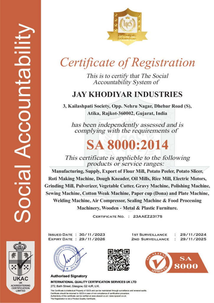 Certificate of Registration Dharti India Rajkot 2014