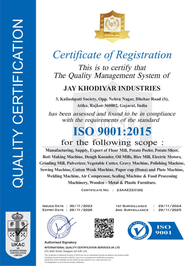 Certificate of Registration Dharti India Rajkot 2015