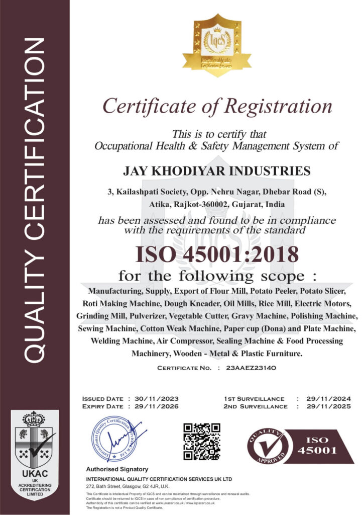 Certificate of Registration Dharti India Rajkot 2018